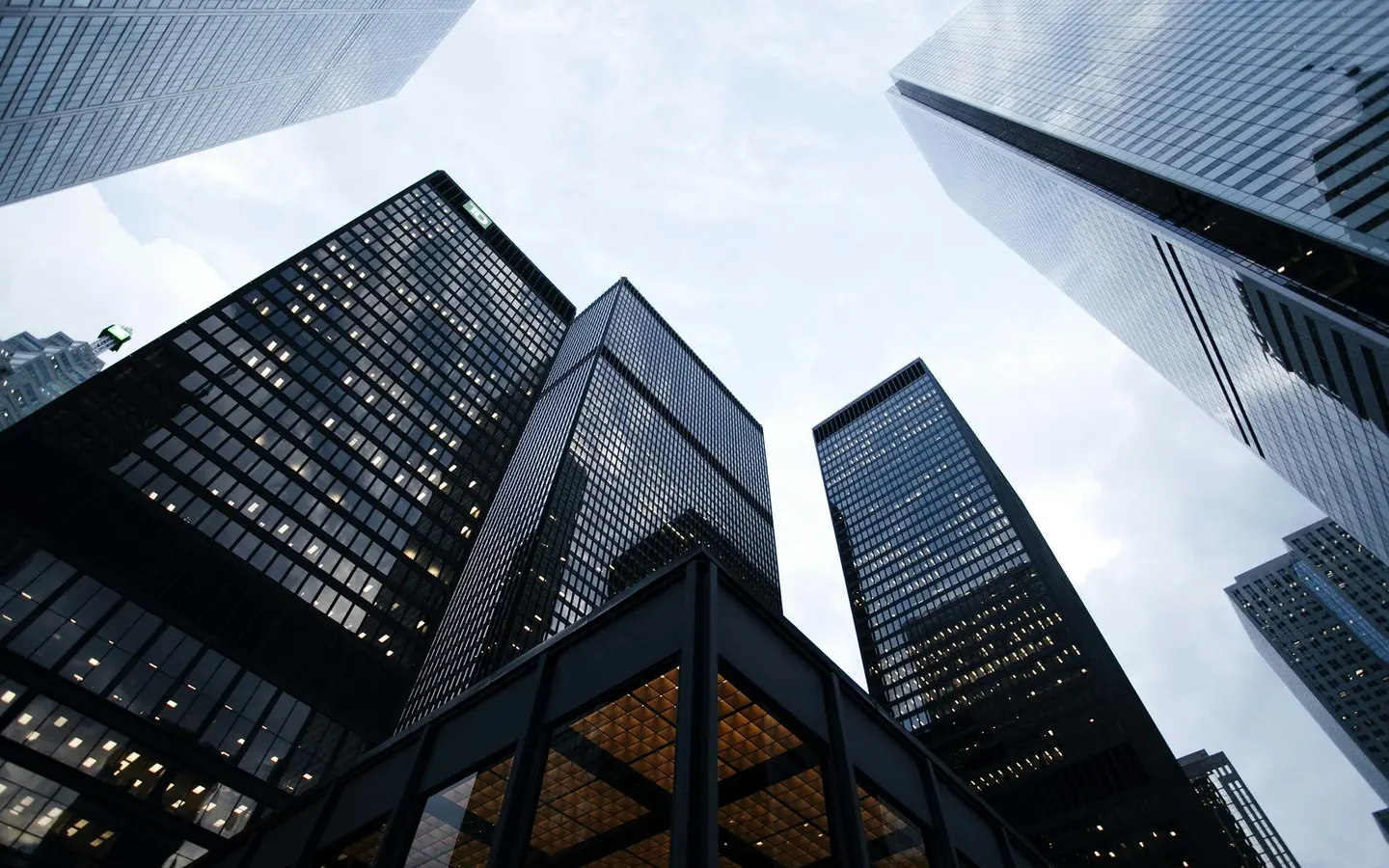 Commercial buildings viewed from below for a cost segregation planning article