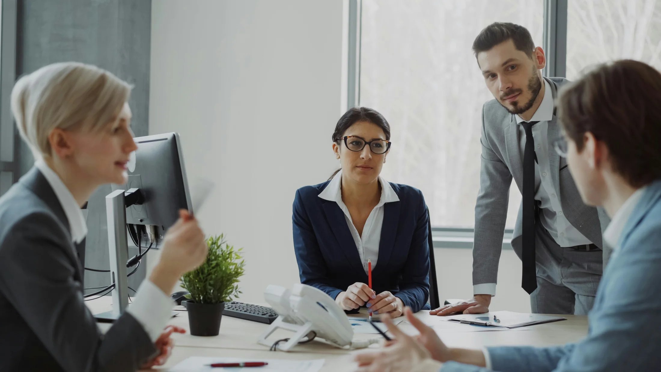Tax advisory team working together